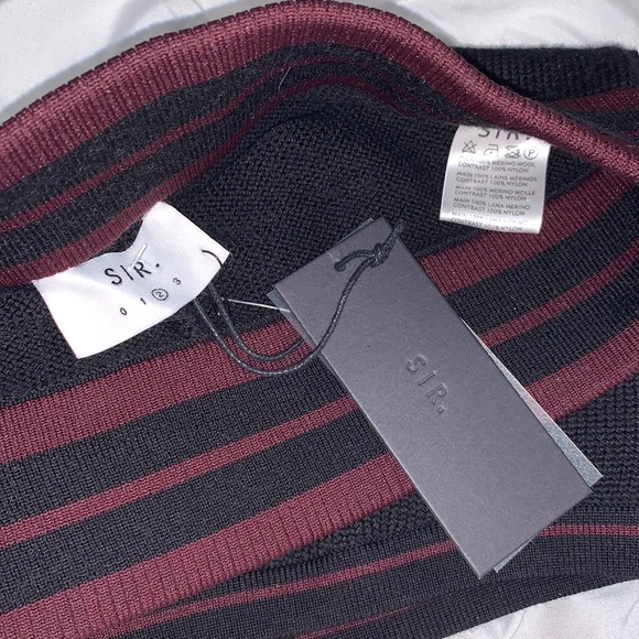 SIR. 100% Merino Wool Black Brief Knit Mini High Rise Shorts brand new with tags - Picture 3 of 12